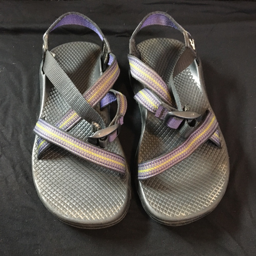 Purple and green Chaco z strap
